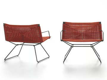 NEIL TWIST - Sled base garden rope easy chair with armrests by MDF Italia - view 3